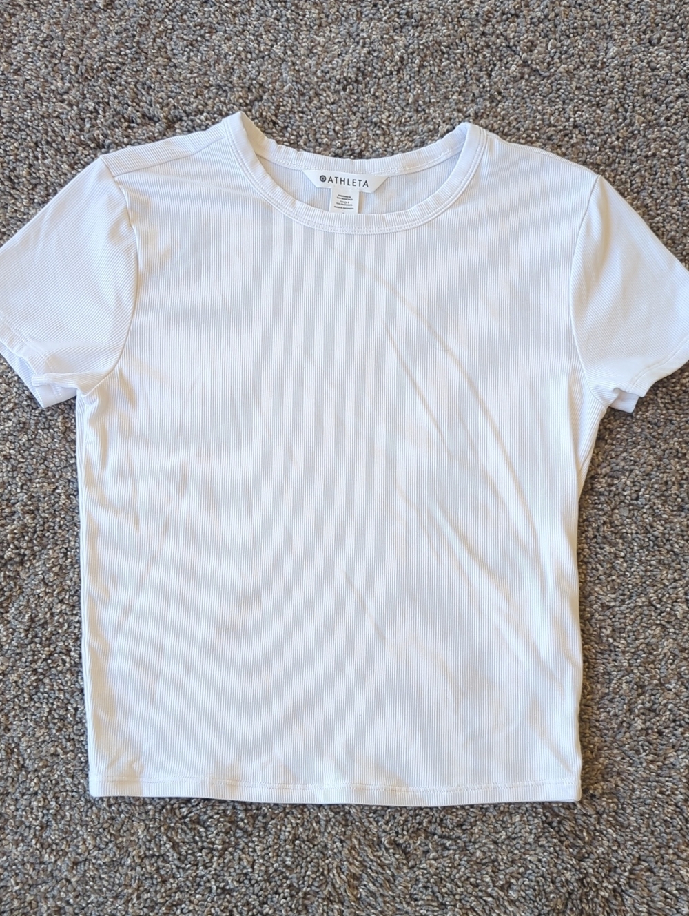 Athleta Signature Rib Crop Tee - Bright White S